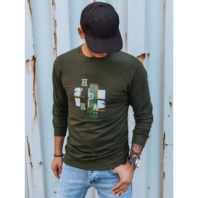 Dstreet pánska mikina s potlačou MAY khaki bx5351