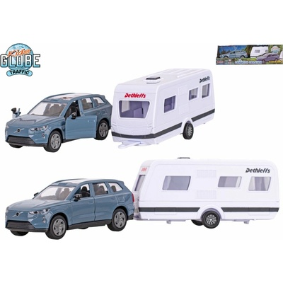 Kids Globe Traffic Volvo EX90 kov s karavanem 30 cm zpětný chod