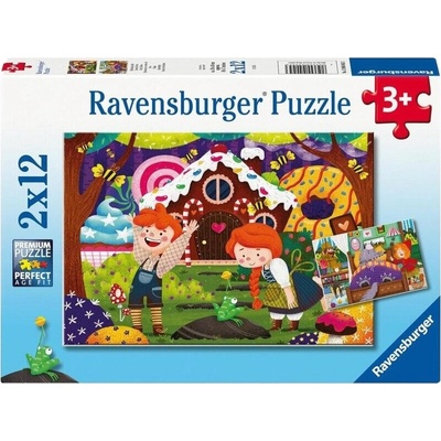 Ravensburger Детски пъзел Ravensburger от 2 x 12 части - Коледни приказки (12004045)