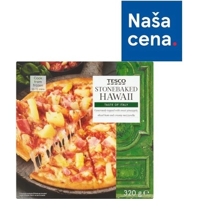 Tesco Pizza pečená v kamennej peci s ananásom syrmi eidam mozzarella a šunkou 320 g