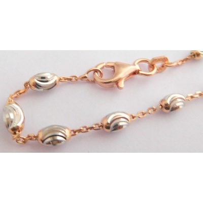 Klenoty Budín Stříbrný řetízek rhodiovaný s růžovým zlacením 030696700016