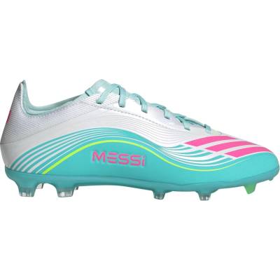 Adidas Юношески футболни бутонки Adidas F50 Elite Juniors Firm Ground Football Boots - Wht/Pink/Blue