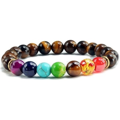 Blingstar náramek čakrový Brown/Multi čakry 1701 korálky