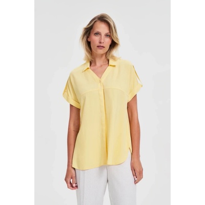 Marisse Moodo Yellow Viscose Shirt biela žltá