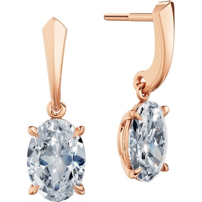 DF dámske náušnice 6434, růžové zlato s laboratorními diamanty o celkové váze 4.00 ct VS1/F