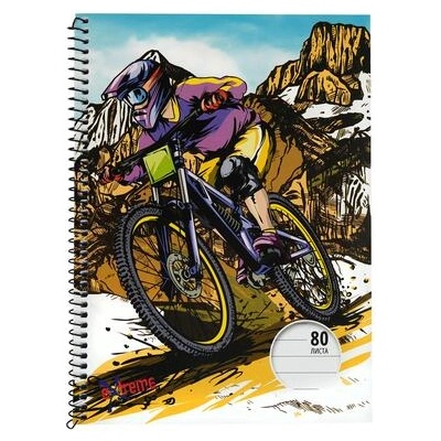 Тетрадка, a5, широки редове, офсетова хартия, спирала, 80 листа