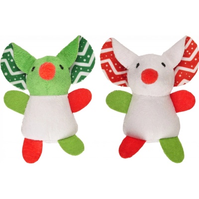 Flamingo Vánoční myš plyšová pro kočky 12,5cm