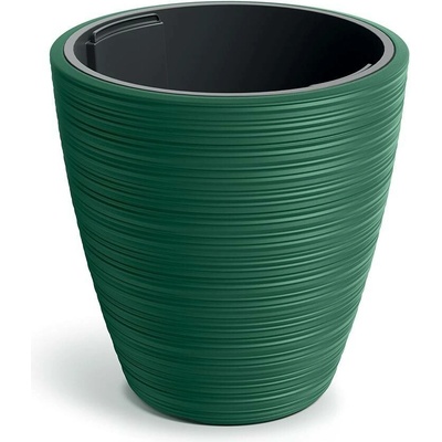 Prosperplast Plastový květináč Venas Round tmavě zelený, 29,9 cm