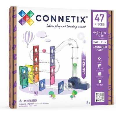 Connetix Tiles Kuličkodráha s odpalovacím zařízením 47 ks