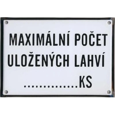 Maximální počet uložených lahví:… ks 210x150mm smalt.tab.