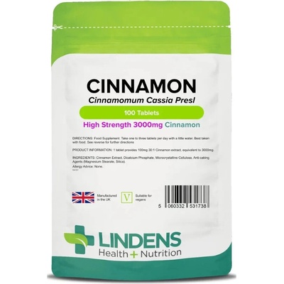 LINDENS Health + Nutrition Skořice 3000 mg 100 tablet