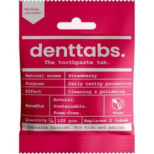 Denttabs přírodní v tabletách pro děti jahoda s fluoridem 125 ks 40 g