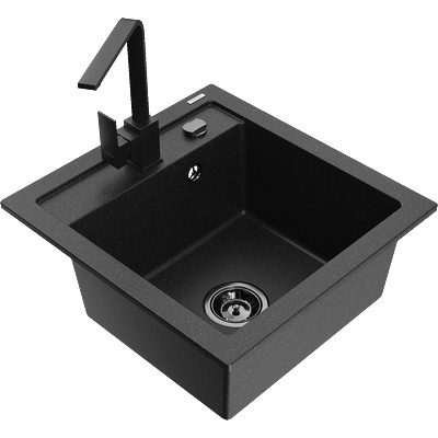 Mexen Vito гранитна мивка с 1 отделение с кухненски смесител Рита, (6503-73-670300-70-B)