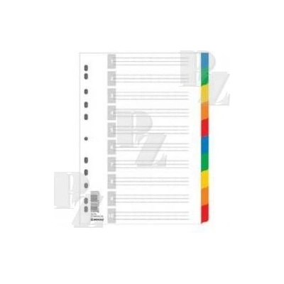 Rozdružovač A4 PVC 10-dílný barevný, Donau