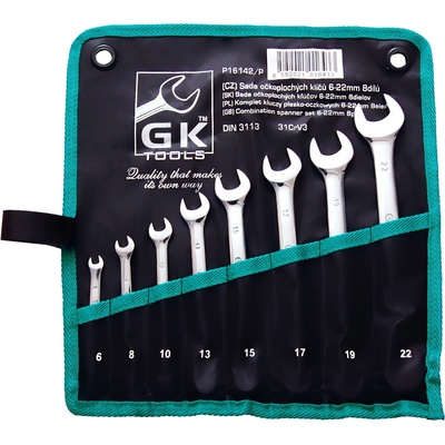 GK Tools sada očkoplochých klíčů matné 6-22 mm 8 dílů P16142/P