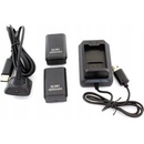 APT KX7B 2x XBOX 360 Baterie USB kabel, bílá