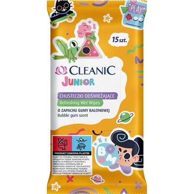 CLEANIC Junior detské vlhčené obrúsky 15 ks