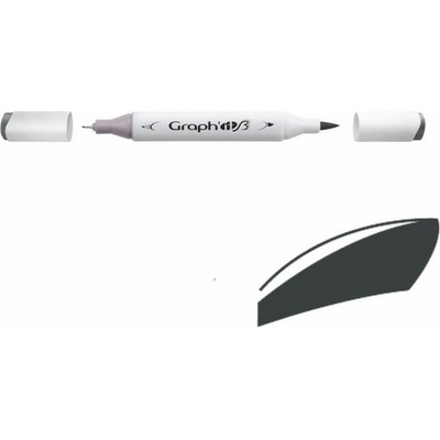 Lihová fixa GRAPH'IT oboustranná Brush & Fine, Neutral Grey 8