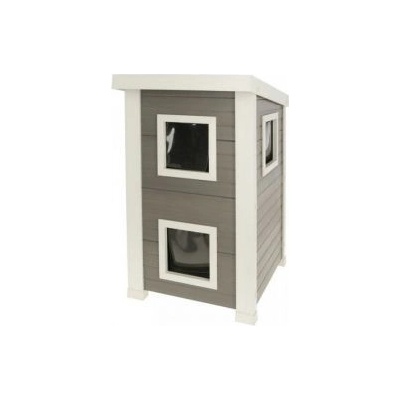 Kerbl Emila Bouda pro kočky dvoupatrová EKO plast 49 x 55 x 82 cm – Zbozi.Blesk.cz