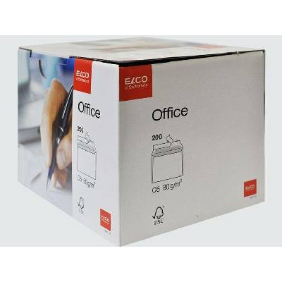 Obálky ELCO Office samolepicí s páskou C6 200 ks bílé