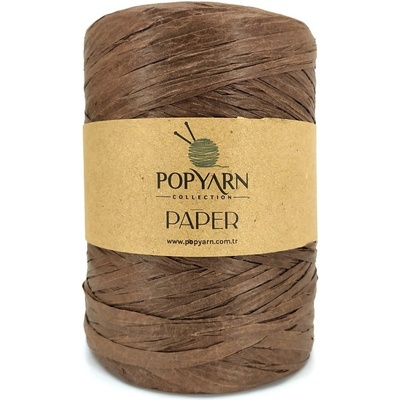 POPYARN Papírová příze Paper B523 - hnědá, 250g 360m
