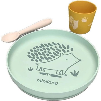 Miniland Силиконов комплект за хранене от 3 части Miniland - Forest (89639)