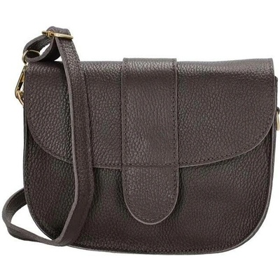 Charm London Tmavě prošívaná crossbody kabelka „Fame“ hnědá