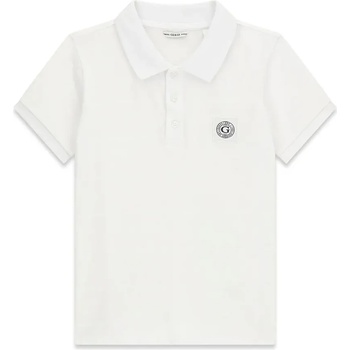 GUESS Бяла тениска с яка за момче с малко лого Guess