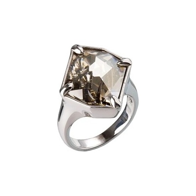 Evolution Group CZ Stříbrný prsten s kamenem Swarovski Gold 35805.5