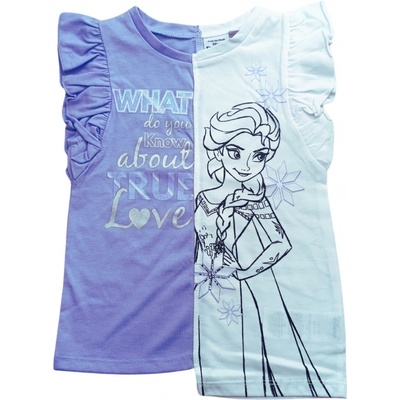Sun City tričko Frozen Elsa fialovobílé