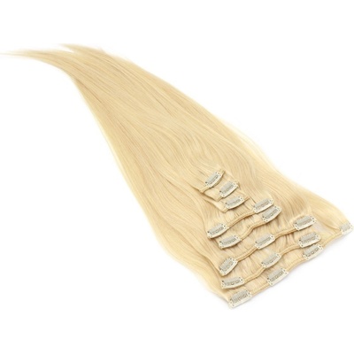 Clip in vlasy 30cm Remy pravé lidské 100g - nejsvětlejší blond – Zboží Mobilmania