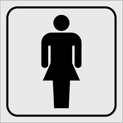 Značka WC ženy, samolepicí fólie, 10 × 10 cm BZ FO657