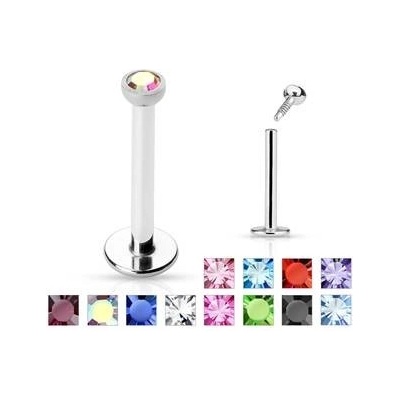 Šperky4U piercing do brady labreta zirkon LB1008-1206C