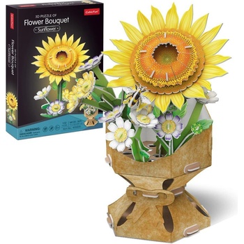 CubicFun 3D пъзел CubicFun от 102 части - Букет Слънчогледи (W3303h)