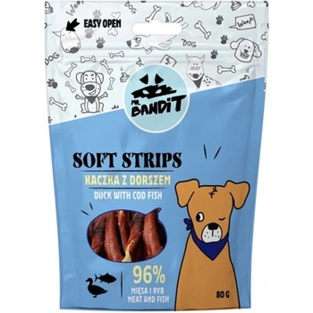 VetExpert Mr. Bandit SOFT STRIPS duck with cod - лакомство за куче, меки ленти с патица и риба треска, 80 гр - Полша