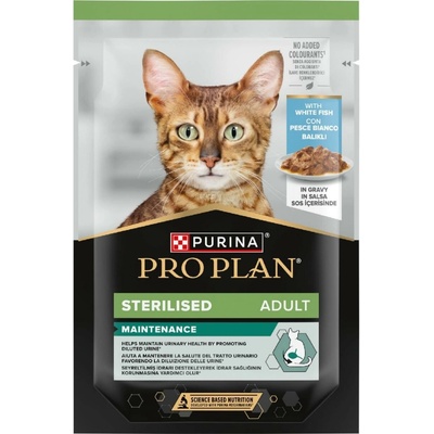 Pro Plan Cat Adult Sterilised bílá ryba ve šťávě 85 g