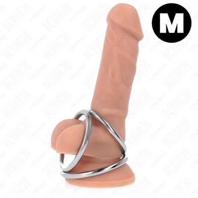 Метален пръстен за пенис и тестиси, троен - Kink Triple Ring M (D-241299)