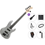 PSD Guitars PMB-1005F Premium SET Icy Silver Multiscale Bass Guitar