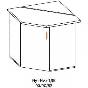 Image 1 of Мебелна фабрика НОВ ДОМ - гр. Ямбол Долен ъглов шкаф Паула (427300)