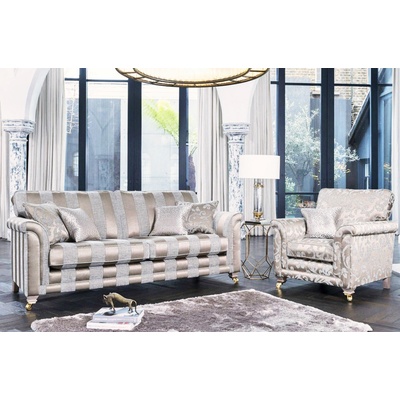Barrington Furniture Pohovka Fleming zlatý a zelený pruh