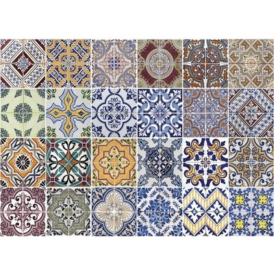 Crearreda samolepicí dekorace do kuchyně hliníková za sporák Bellacasa barevné kachličky 67202 Azulejos (47 x 65 cm) – Zboží Dáma