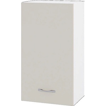 ИРИМ Горен шкаф с врата и рафт Сити БС-2 бяло гладко / сатен 40 см