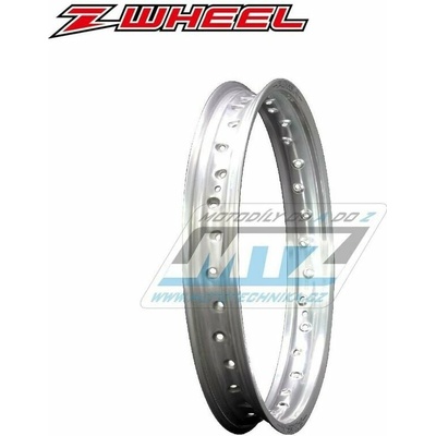 Ráfek motocyklový - rozměr 1,85x19" 36H (předvrtaný / 36 otvorů) ZETA Z-WHEEL W01-73418 - stříbrný (zadní) ZW0173418