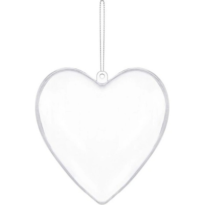 SPRINGOS Vianočná banka Srdce priehľadné 12cm