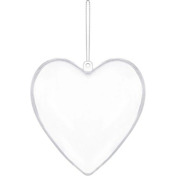 SPRINGOS Vianočná banka Srdce priehľadné 12cm