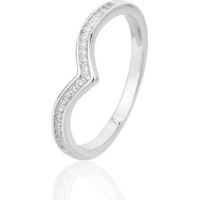 Jan Kos jewellery Stříbrný prsten s bílým zirkonem MHT 7428