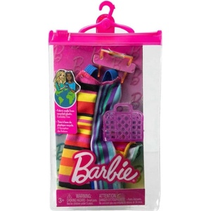 Mattel Комплект, HJT22 Barbie Модни тоалети с аксесоари Stripy, Mattel, Многоцветен (GWD96)