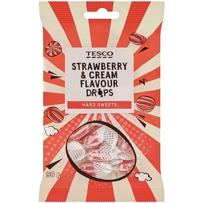 Tesco Smetanové dropsy s jahodovou příchutí 90 g