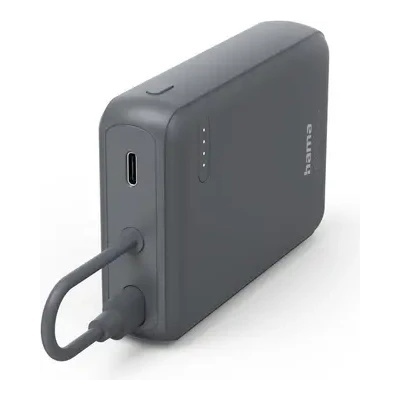 Hama Външна батерия „Travel с кабел, 10000mAh, 2 изхода: 2x USB-C, антрацит (HAMA-201739)