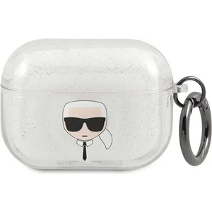 Karl Lagerfeld Калъф Karl Lagerfeld KLAPUKHGS за AirPods Pro, сребрист Glitter Karl`s Head (KLAPUKHGS)